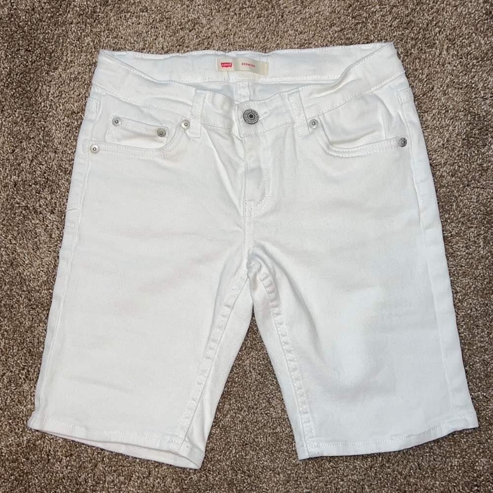 Levi’s bermuda denim white shorts for girls